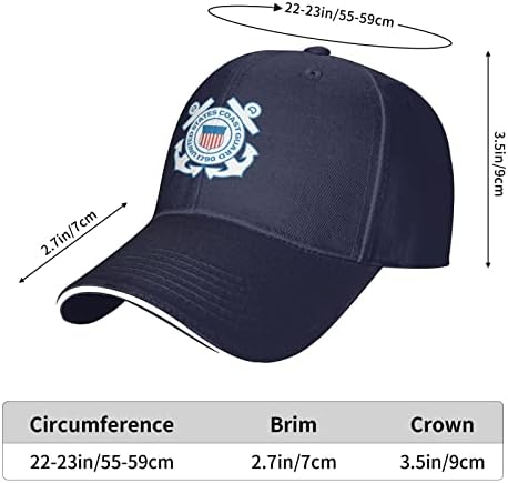 סימן לייצ'ים של כובע הבייסבול של משמר החופים האמריקני לגברים נשים ספורט כובע לשון ברווז מתכוונן