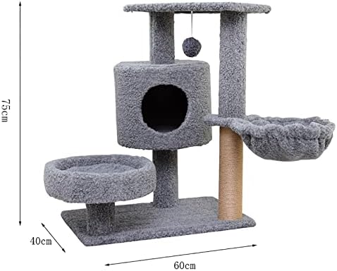 מגדל עץ החתול, קטן, רב פונקציונלי, נוח, קל לניקוי, תלוי, פשוט, פשוט, מסוגנן, חוסך חלל, אפור, 40 סמ