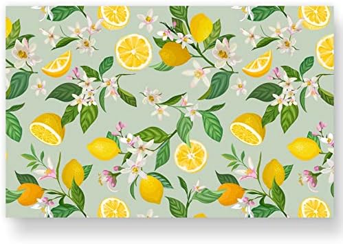 כל עיצוב 50 חבילה לימון נייר מקום מחצלות חד פעמי צהוב לימון פרוסות הדר פירות מפית 11 איקס 17 אינץ אביב קיץ