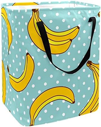 בננה מנוקדת דפוס הדפסת מתקפל סל כביסה, 60 ליטר עמיד למים סלי כביסה סל כביסה בגדי צעצועי אחסון עבור במעונות אמבטיה