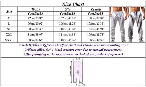 מכנסיים גדולים של Miashui Big Gall מכנסי פס מזדמן זכר לכיסים צדדיים באורך מלא מכנסי מכנסיים 8 שנים