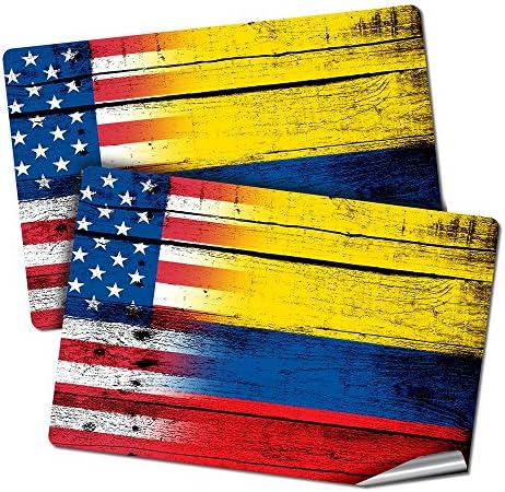 שתי מדבקות/מדבקות של 2 x3 עם דגל קולומביה - עץ W ארהב דגל - איכות פרימיום לאורך זמן רב