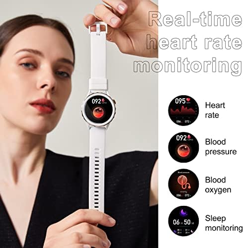 שעונים חכמים לנשים, שעוני גשש כושר מלאים עם לחץ דם/שינה/דופק צג 100 מצבי ספורט פעילות שעון חכם תואם לטלפוני