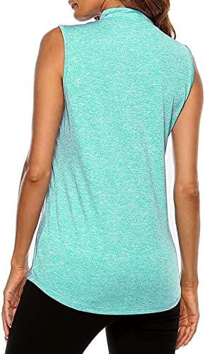 Tanst Sky's Women's Zip Up Tank גופית מהירה אימון יבש צמרות חולצת טניס גולף ללא שרוולים