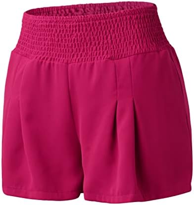 DBYLXMN פלוס גודל מכנסיים קצרים נשים מזדמנים קיץ מזדמן קיץ מזויף מותניים אלסטיים פרטים נוחים מכנסיים