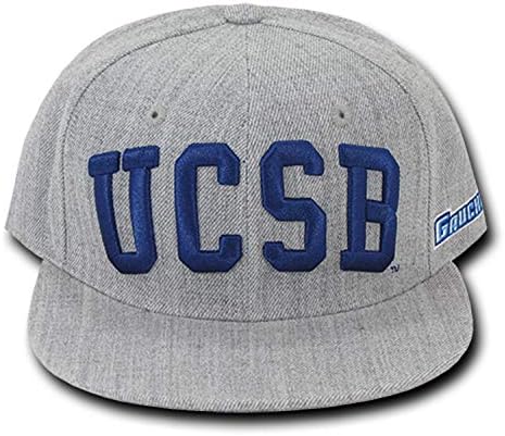 אוניברסיטת קליפורניה סנטה ברברה UCSB Gauchos NCAA הת'ר אפור מצויד כובע בייסבול שטר שטוח - גדלים רצים קטנים