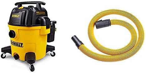 Dewalt DXV10P 10 ליטר שקט רטוב רטוב ואקום יבש צהוב & dxva19-2500 צינור עמיד במיוחד 1-7/8 , צהוב