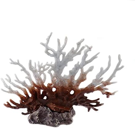 סמטל מלאכותי אלמוגים קישוט שרף אקווריום צמחים אלמוגים דגי טנק קישוטי חום לבן אלמוגים דקור