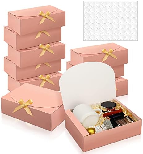 סוואנגסה 11 קופסאות מתנה עם מכסים, 10.6איקס 8 איקס 3 קופסאות מתנה מנייר קראפט ורוד למתנות, קופסת הצעת