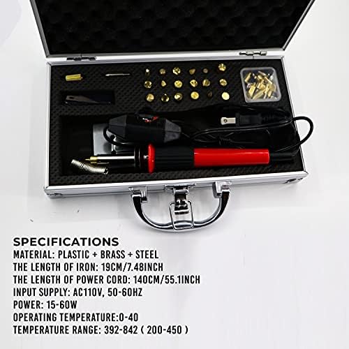 ערכת שריפת עץ 44 PCS, כלי פירוגרפיה מקצועית מוגדרת עם עט פירוגרפיה טמפרטורה מתכווננת, עט הלחמה