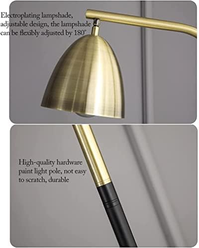 מנורת עמידה במנורת עמידה מנורת מדף מנורת רצפה עם בסיס שיש 180 מעלות ראש מתכווננת מנורת קריאה שחורה מנורת