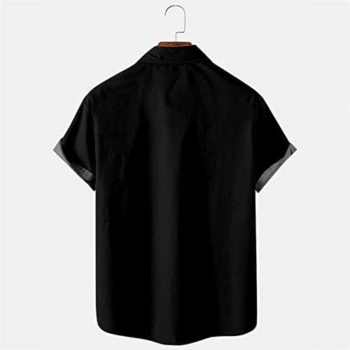 אופנה לגברים ופנאי תלת מימד הדפסה דיגיטלית אבזם דש חולצת שרוול קצר