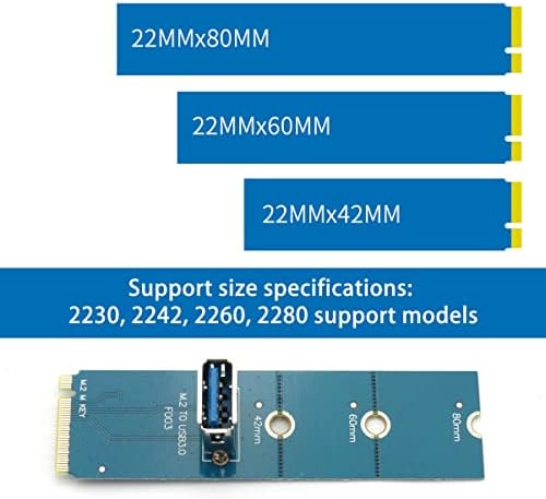 DGHAOP 1PC M.2 ל- USB 3.0 PCIE RISER מתאם כרטיס כרייה, כרטיס מתאם מתאם MOLEX MOLEX מתאם לחוטי BTC Blue