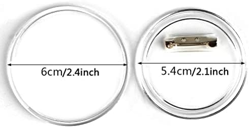 OTYMIOW 30 יחידות 2.4 אינץ 'כפתור נקה סיכת כפתור עיצוב אקרילי ערכת תג תגים לתג תגים למלאכות DIY ופעילויות