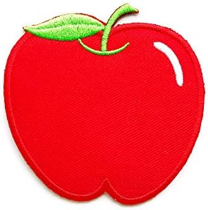 תפוח אדום יפה תפוח חמוד לוגו פירות חמוד טלאי אפליקציה רקום תפור על ברזל על תיקון לתרמילים ג'ינס מעילי