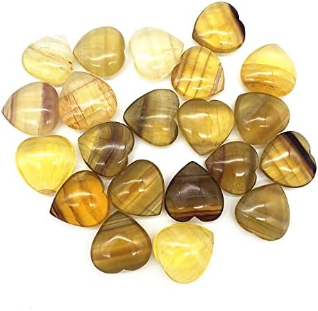 Ertiujg husong312 4 חלקים צהוב טבעי אהבה לב לב גביש גביש גוף אבן חן תכשיטים מינרלים אבנים טבעיות ומינרלים