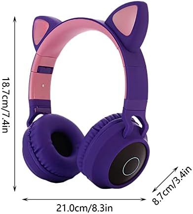 x9JW7S 2021 אוזניות LED Bluetooth Bluetooth אוזניות חתול מובנות במיקרופון תמיכה בכבל שמע וכרטיס TF