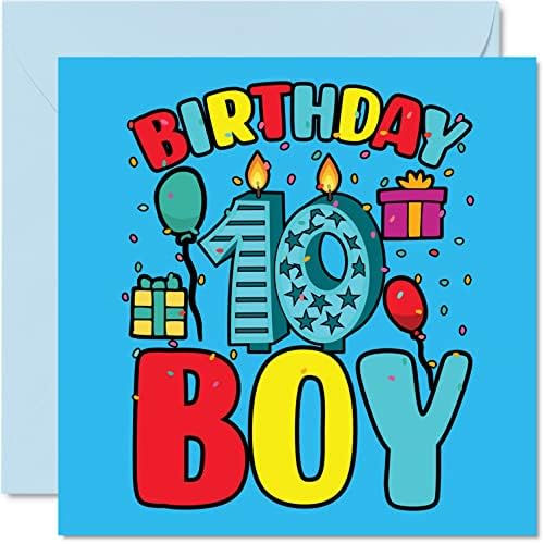 ילד כרטיס יום הולדת 10 - ילד יום הולדת - כרטיס יום הולדת שמח ילד בן 10, בנים כרטיסי יום הולדת בשבילו,