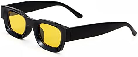 רטרו מלבן מקוטב משקפי שמש עבור קטן פנים נשים גברים שמנמן כיכר עבה מסגרת משקפיים 400 הגנה
