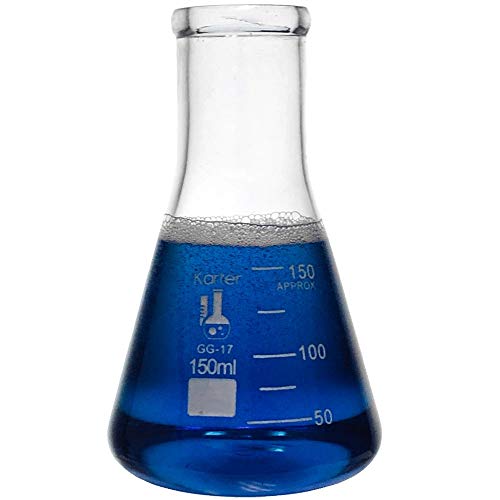 סט בקבוקי ארלנמאייר מזכוכית - 3 גדלים - 50, 150 ו-250 מיליליטר, קרטר מדעי