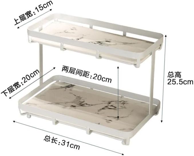 ZLXDP אמבטיה משטח אחסון מתלה לעור טיפוח מוצר תיבת אחסון שולחן עבודה שולחן עבודה כפול שכבה כפולת