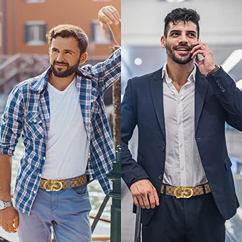 חגורת מחגר לגברים עור שמלת חגורת 1 3/8 עבור שמלה מזדמן מכנסיים מיקרו מתכוונן חגורת לחתוך להתאמה מדויקת