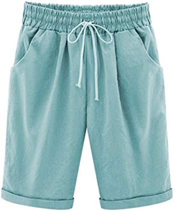 מכנסיים קצרים מותניים אלסטיים לנשים מכנסיים קצרים ברמודה ברמודה עם שרוך 2023 אופנת חוף קיץ
