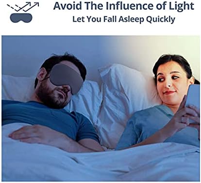 מסכת שינה 2 חבילה, שימוש דו-צדדי חמים וקרירים במסיכת שינה, כיסוי עיניים רך במיוחד עם רצועה מתכווננת,