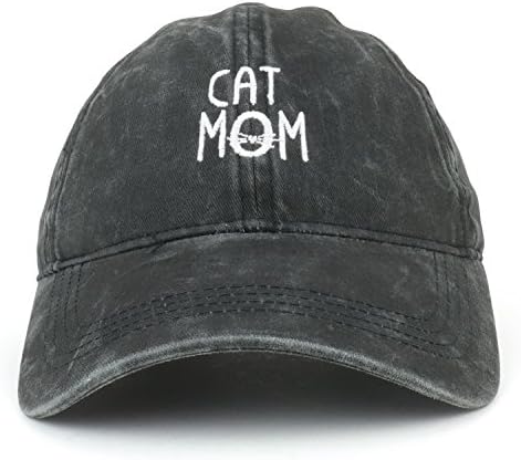 חנות הלבשה אופנתית חתול טקסט טקסט רקום כובע בייסבול כותנה שטוף