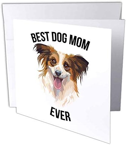 3 רוז הטוב ביותר פפיון כלב אמא אי פעם-כרטיס ברכה, 6 על 6 אינץ