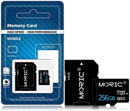 כרטיס זיכרון במהירות גבוהה של מיקרו 256 ג ' יגה-בייט עם מתאם לניווט ברכב, סמארטפון,מכשירי גיימינג ניידים, מצלמות