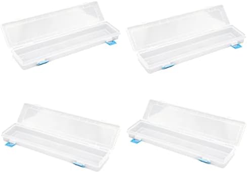 Wakauto ארגז כלים נייד 4 יחידות עפרון פלסטיק עפר קופסת עט קופסאות קופסאות צביעה של מחזיק אחסון מברשת קופסאות