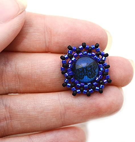 עיצובים של חרוזים של מייגן פרפר Bindi כחול כהה ושחור מכשפה עין שלישית תכשיטי מצחי שימוש חוזר פנים חן