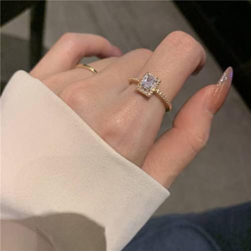 2023 חדש אישיות טבעת עיצוב טבעת צורה גיאומטרית כיכר טבעת מתכוונן מתפתל טבעת מינימליסטי טבעת מתנת טבעת