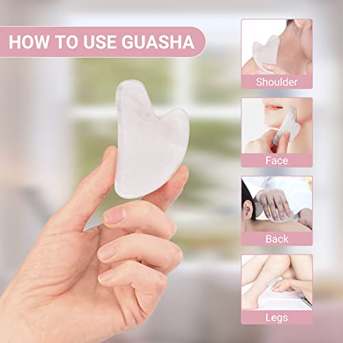 Zeeba JADE ROLLER ו- GUA SHA סט: גלגלת פנים מעוגת פנים גלגלת עור טיפוח עור ג'רד אבן פסולת פסולת