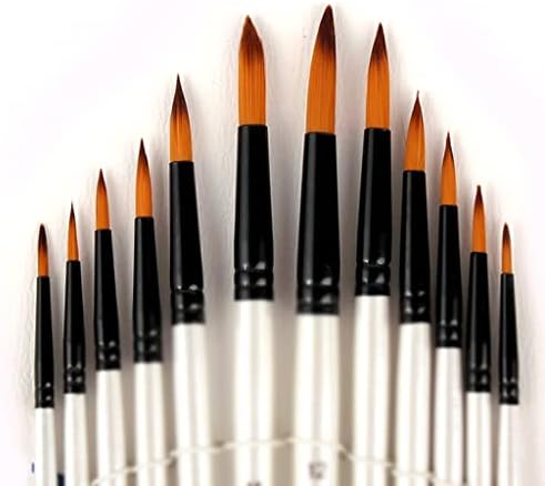 מברשת ניילון של פלויינם 12 ארט קו עט עט צביעה בצבעי מים גיר מברשת מברשת שמן גיר (צבע: שחור, גודל