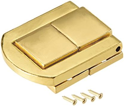 31 ממ רטרו דקורטיבי זהב וו עם ברגים עבור מזוודה חזה תא מטען תפס אבזם, חבילה של 2