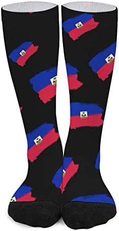 דגל Weedkeycat Haiti ממכות מברשות גרביים גרביים חידוש הדפס מצחיק עובי בינוני מזדמן גרפי לסתיו וחורף באביב