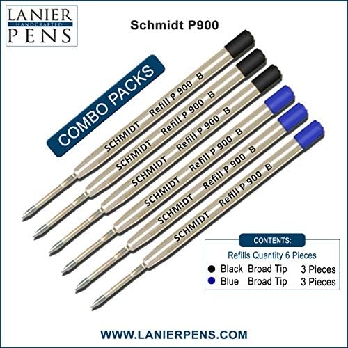 Lanier Combo Pack - 6 חבילות - Schmidt P900 B Parker Style Ballpoint מילוי חור