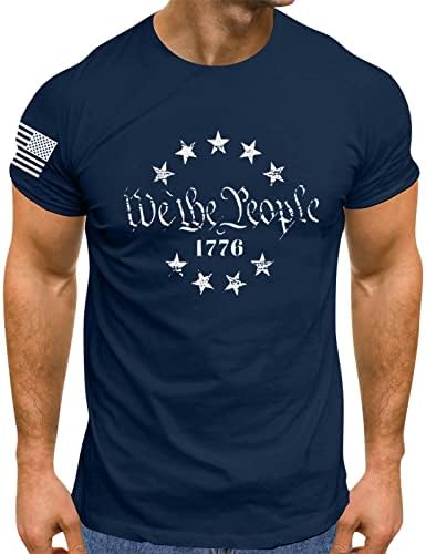 חולצת טריקו של דגל אמריקאי לגברים בגדול וגבוה 4 ביולי חולצות
