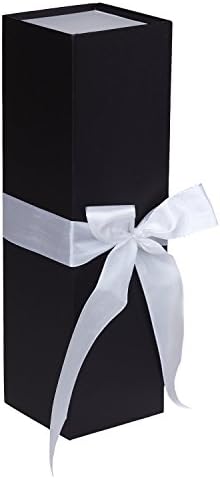 ג ' ילסון רוברטס 4-ספירת מבחר יין עניבת סרט & מגבר; קופסות מתנת מצגת בקבוק, לבן / שחור