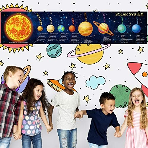 מערכת שמש פוסטר מדע באנר גדול חינוכי ילדים חלל החיצון באנר פוסטר רקע בכיתה פלנטרית פוסטר לילדים