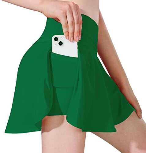 חצאית טניס קרוסאובר קפלים של MCEDAR לנשים עם כיסים נגד חצאית זורמת זורמת של גוף גבוה גולף גולף אתלט