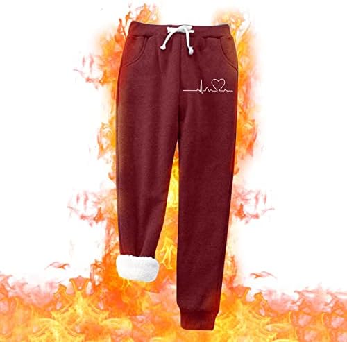 נשים פלוס קטיפה מוצקה חמה עם כיסים שומרים על מכנסיים חמים מכנסיים מותניים גבוהים בתוספת חליפות מכנסיים