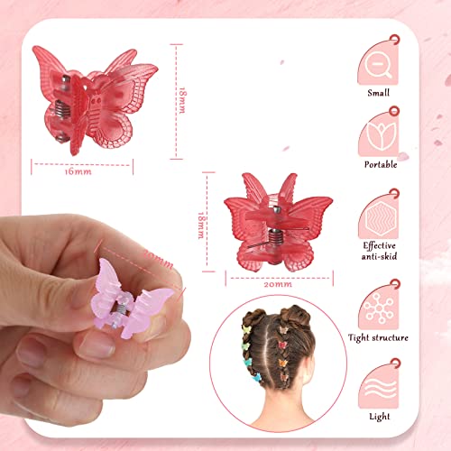100 חתיכות פרפר שיער קליפים פרפר קליפים לשיער שנות ה -90 בנות פרפר קליפים מיני שיער קליפים פרפר עם תיבת מיני