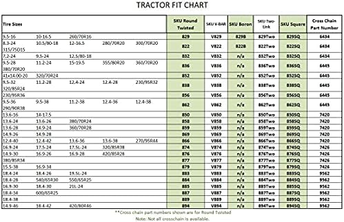 Tirechain.com תואם לרשתות צמיגים של ג'ון דיר 4044R R4 Front 10-16.5