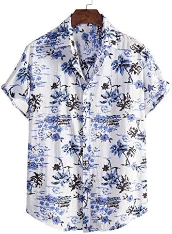 אבא חולצות גברים של אופנה מזדמן הדפסה ארוך שרוול חולצה הוואי חולצה למעלה