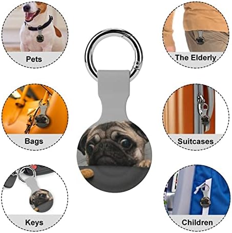 צרפתית שור כלב מגן מקרה תואם עבור איירטאג עם מפתח טבעת אנטי אבוד איתור סיליקון מחזיק עבור ארנק מטען