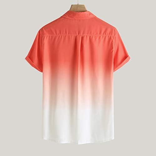 חולצות מזדמנים של UBST לקיץ לגברים שרוול קצר חוף קיץ צמרות טלאי שיפוע חולצה צווארון וינטג 'קל משקל