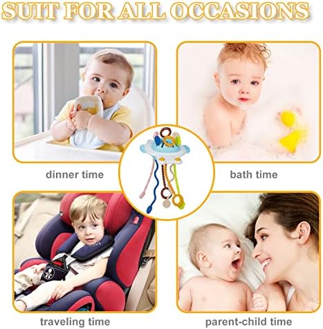 Mickyu Baby Montessori צעצועים 18 חודשים, תינוקות סיליקון משיכת מיתרים צעצועים חושיים, מיומנויות מוטוריות